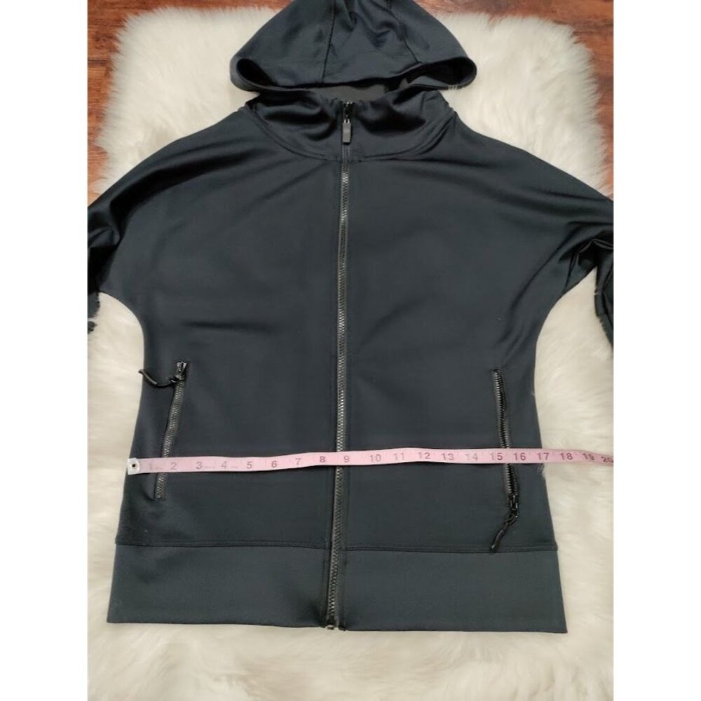 Zuala Long Sleeve High Neck Full Zip Active Hoodie Jacket Black Womens Sze Small - Picture 4 of 12